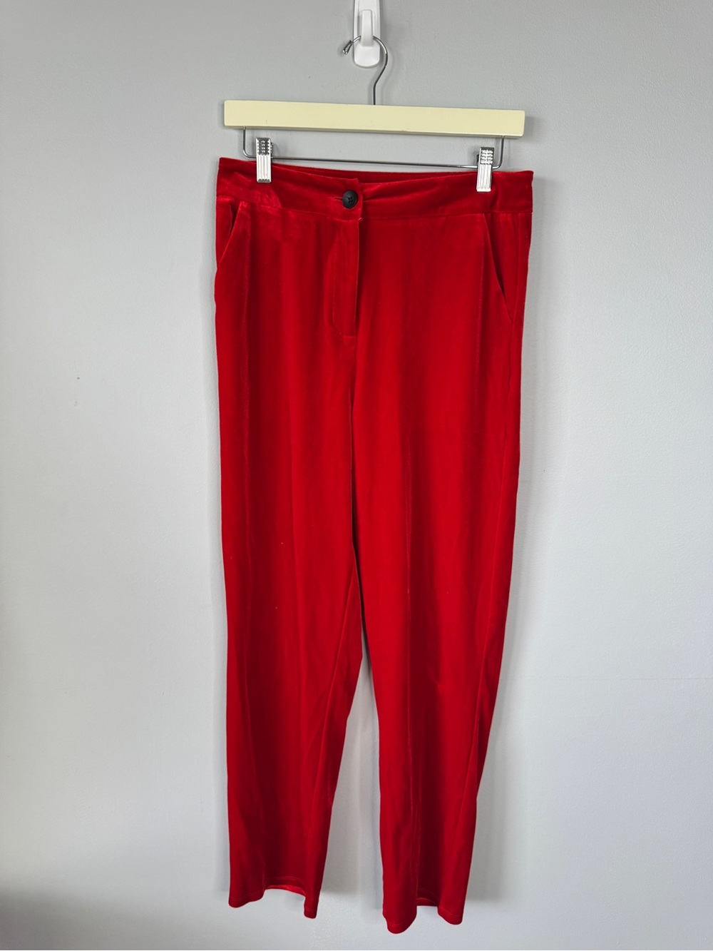 Classic Red Velvet Ankle Pants